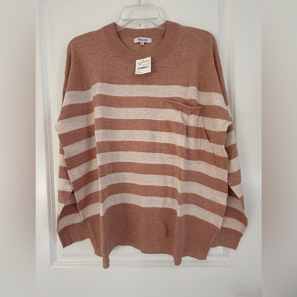 Maxwell NWT Striped Brown & Cream Lightweight Sweater Size L
